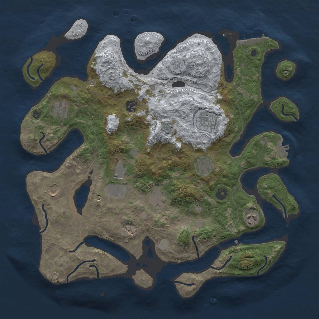 Rust Map: Procedural Map, Size: 4000, Seed: 3104695, 18 Monuments