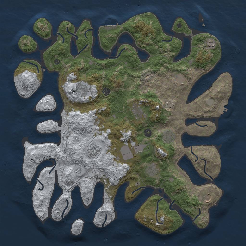 Rust Map: Procedural Map, Size: 4500, Seed: 658917, 20 Monuments