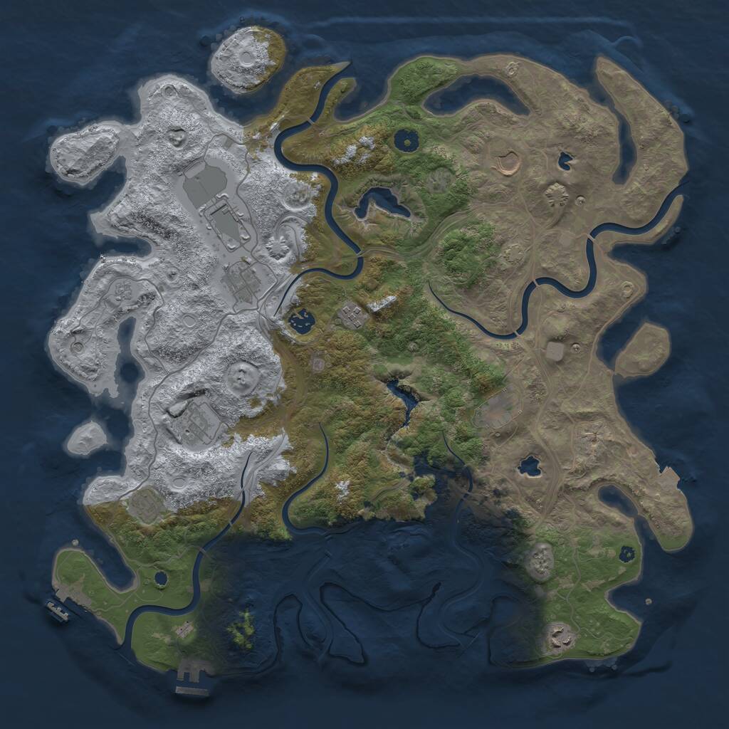 Rust Map: Procedural Map, Size: 4500, Seed: 196066191, 15 Monuments