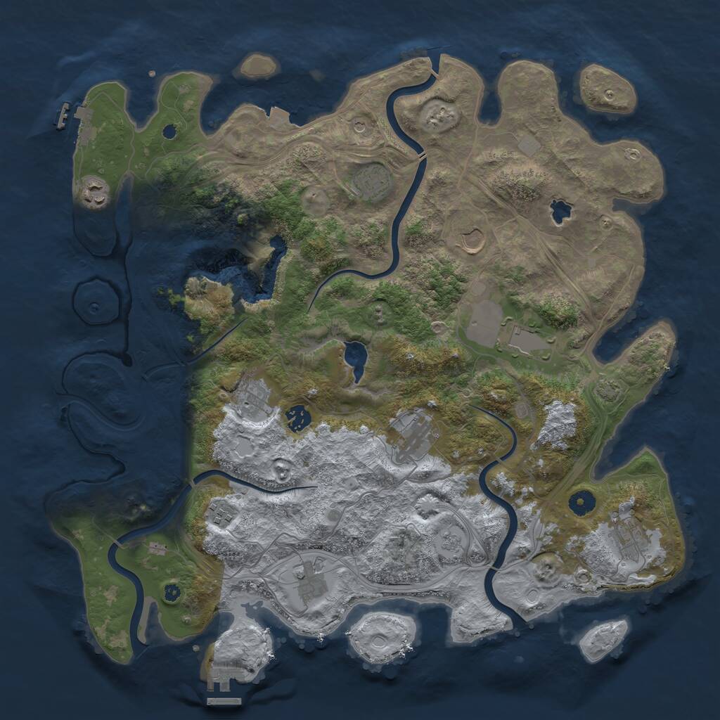 Rust Map: Procedural Map, Size: 4250, Seed: 1808086000, 16 Monuments