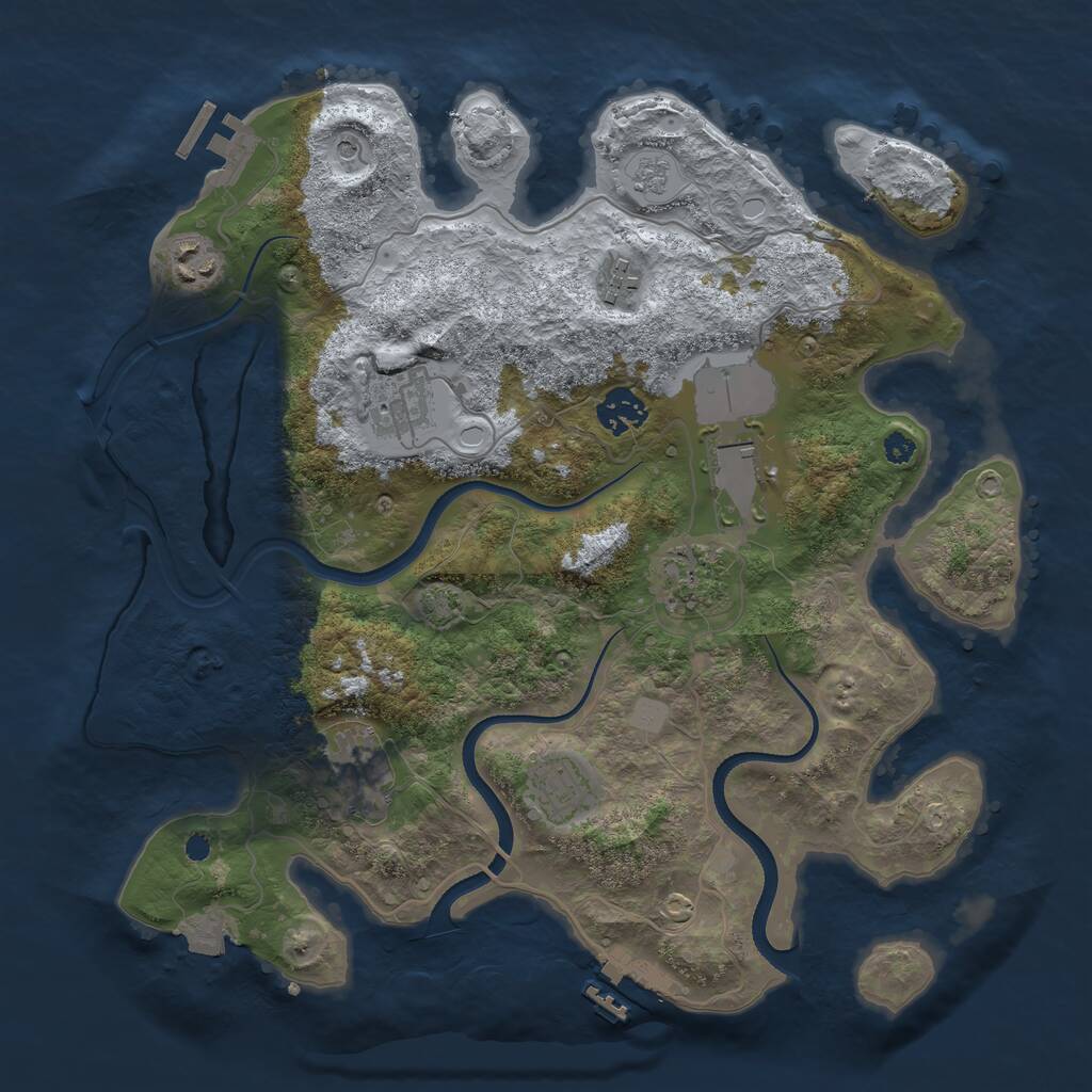 Rust Map: Procedural Map, Size: 3500, Seed: 248900, 14 Monuments