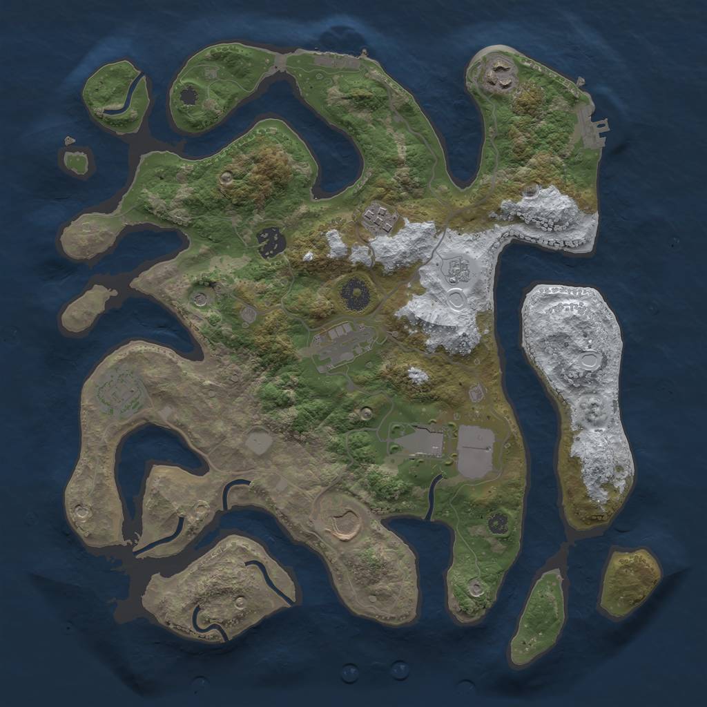 Rust Map: Procedural Map, Size: 3500, Seed: 1209328, 16 Monuments