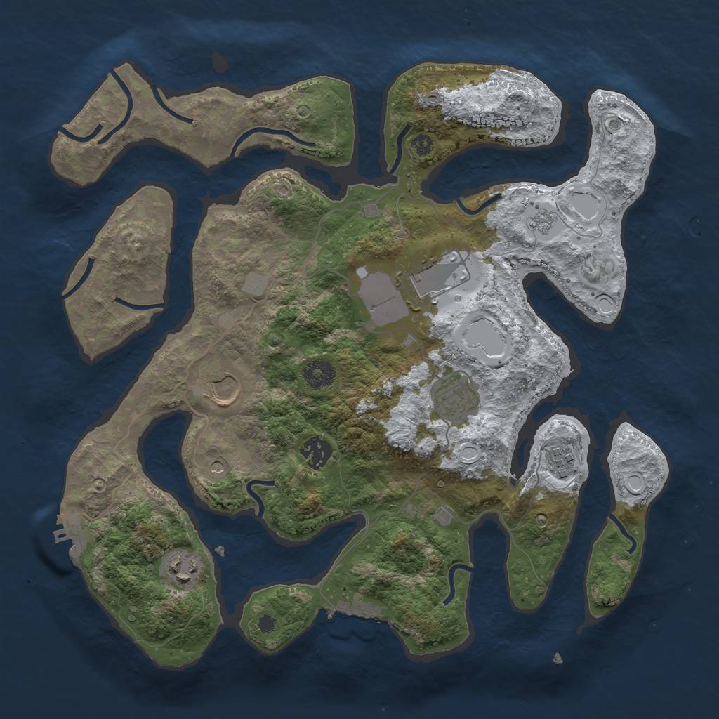 Rust Map: Procedural Map, Size: 3500, Seed: 369538, 15 Monuments