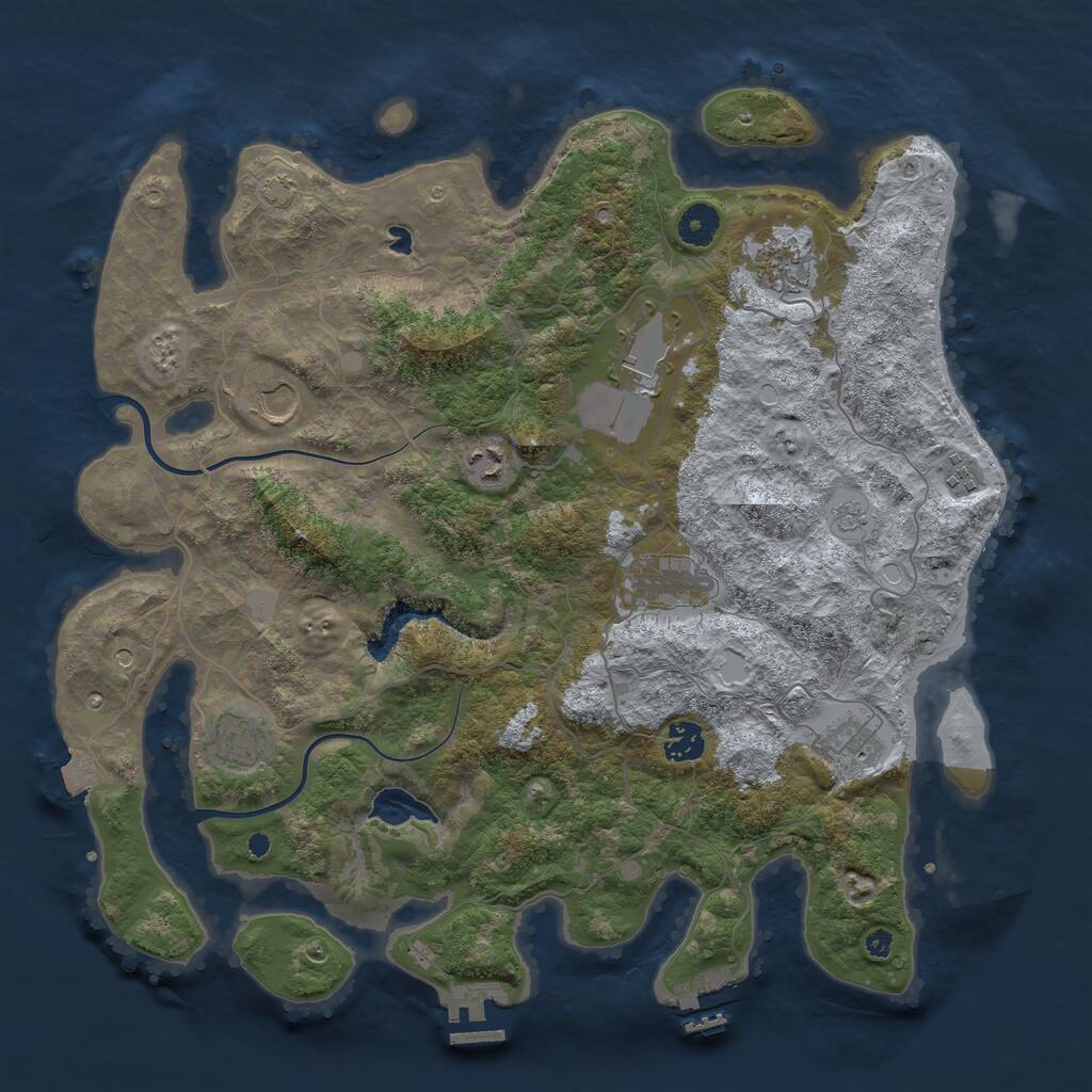 Rust Map: Procedural Map, Size: 4000, Seed: 1134303089, 15 Monuments