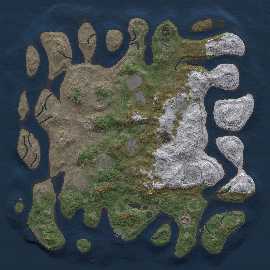 Rust Map: Procedural Map, Size: 4500, Seed: 4024953, 20 Monuments