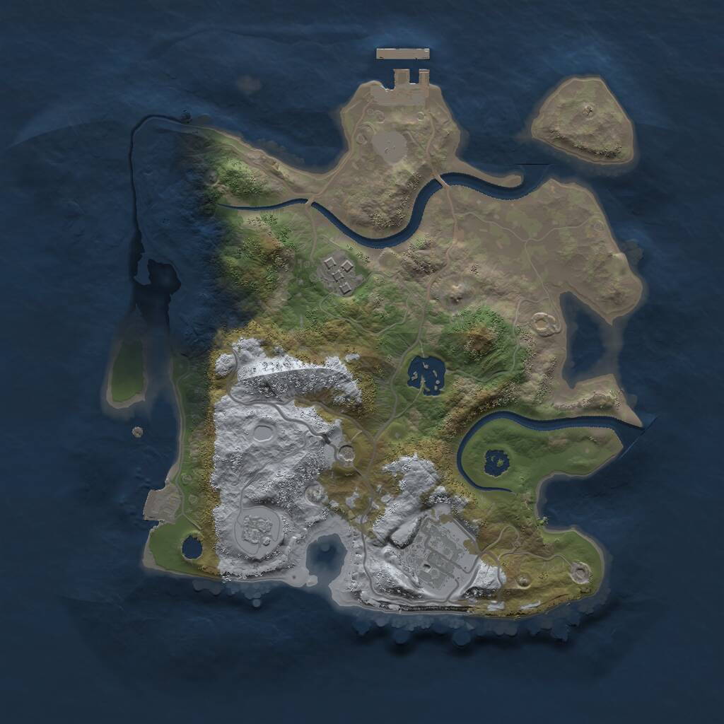 Rust Map: Procedural Map, Size: 2750, Seed: 1020732597, 7 Monuments