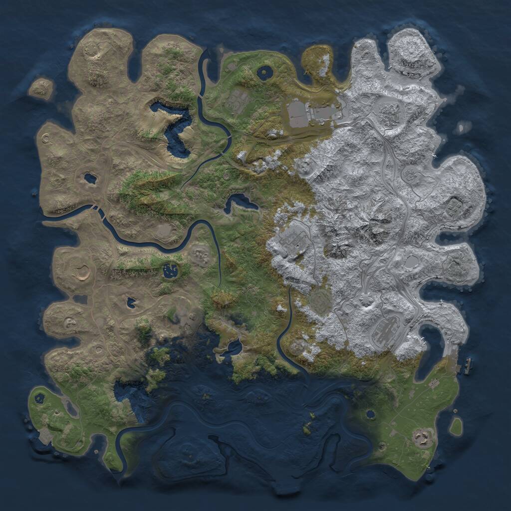 Rust Map: Procedural Map, Size: 5000, Seed: 801832626, 17 Monuments