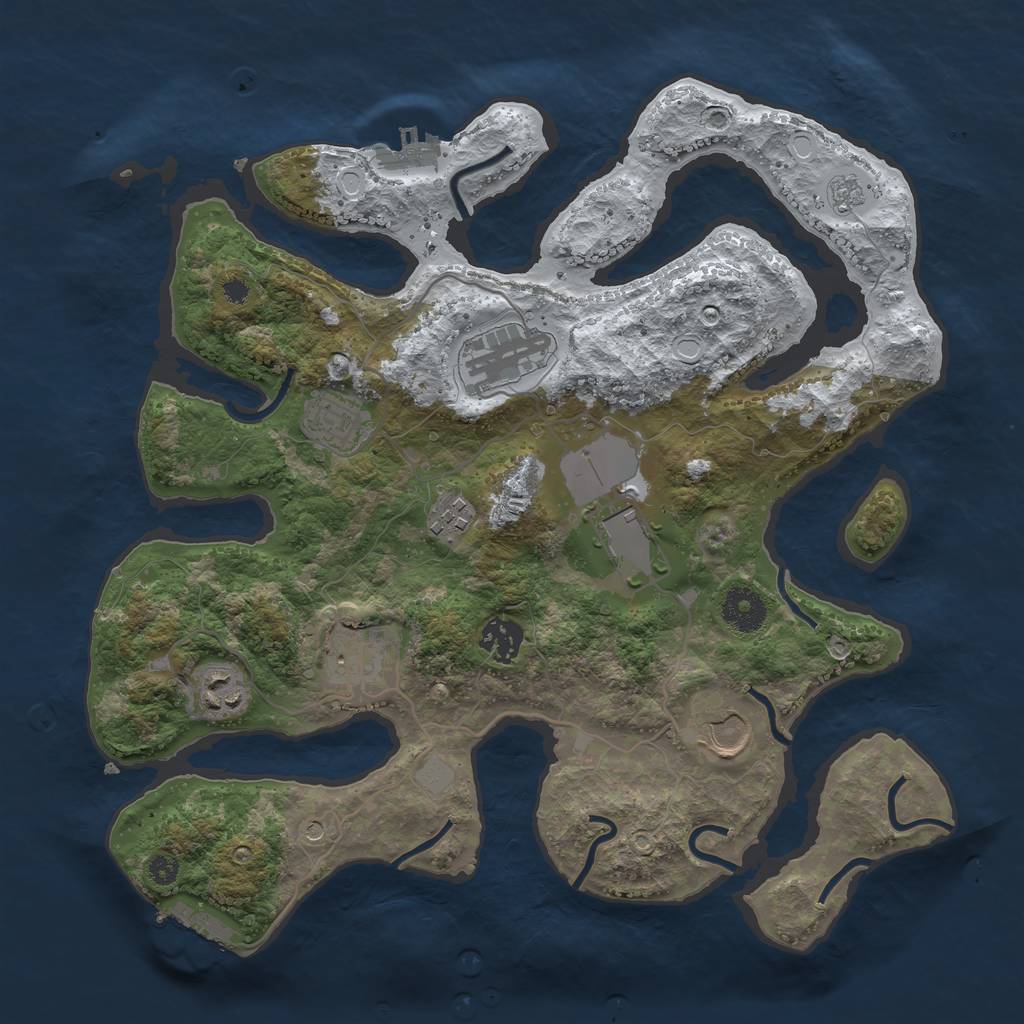 Rust Map: Procedural Map, Size: 3500, Seed: 6031322, 17 Monuments