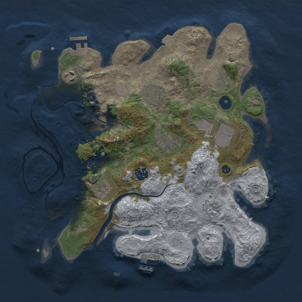 Rust Map: Procedural Map, Size: 3500, Seed: 4551762, 15 Monuments