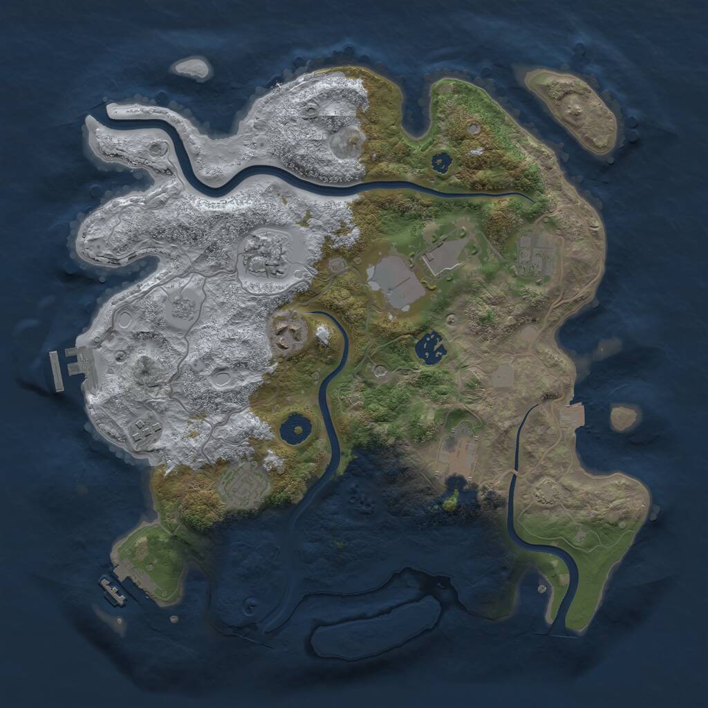 Rust Map: Procedural Map, Size: 3500, Seed: 5530092, 14 Monuments