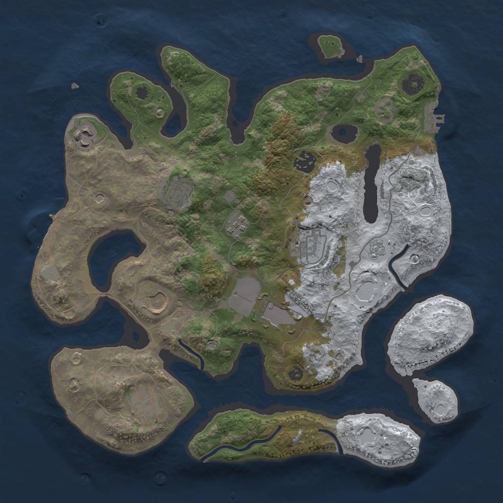 Rust Map: Procedural Map, Size: 3500, Seed: 6278910, 17 Monuments
