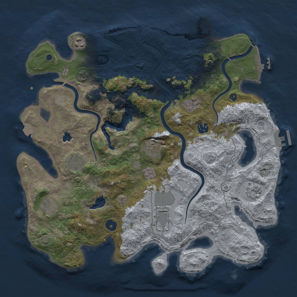 Rust Map: Procedural Map, Size: 4000, Seed: 1138434, 15 Monuments