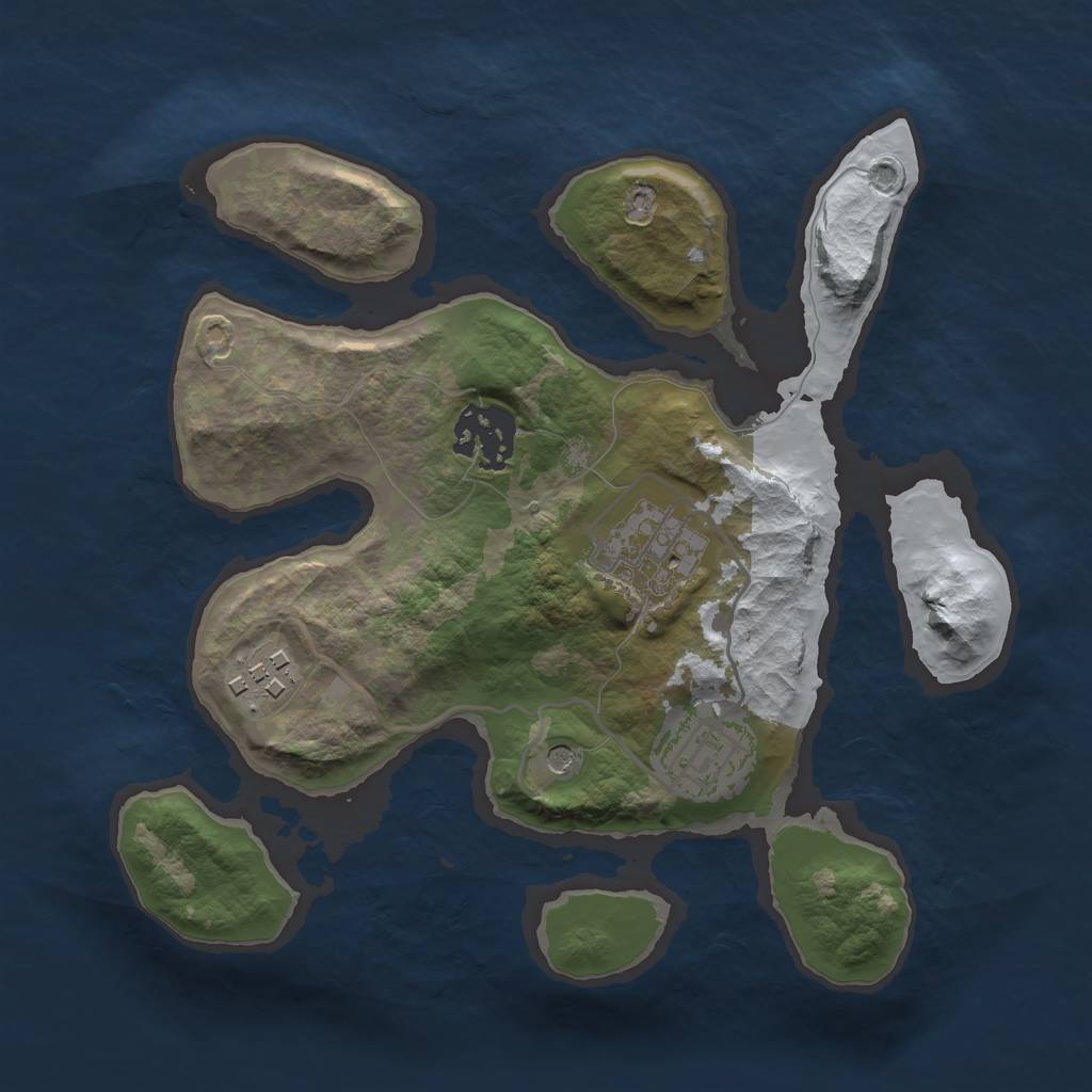 Rust Map: Barren, Size: 2500, Seed: 333902, 7 Monuments