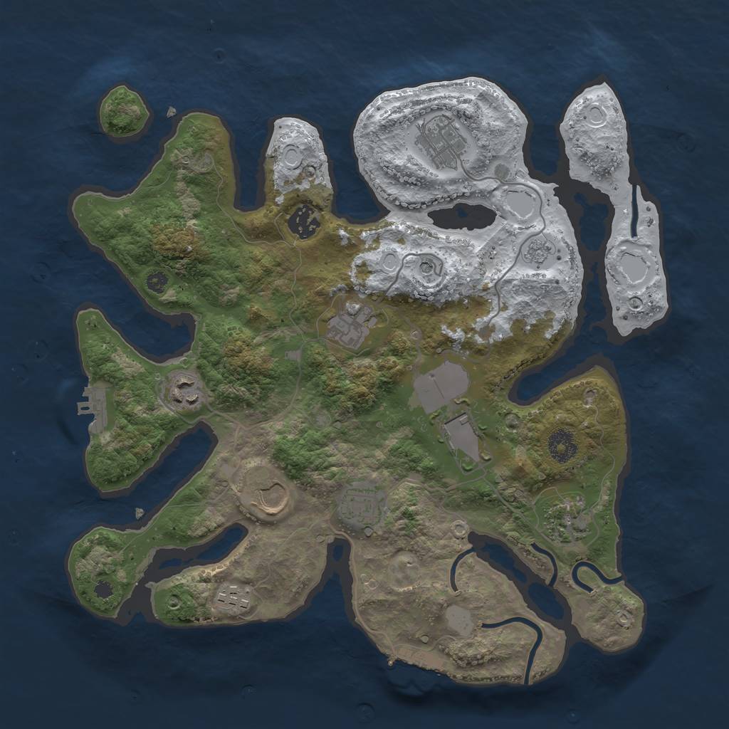 Rust Map: Procedural Map, Size: 3500, Seed: 2686469, 18 Monuments