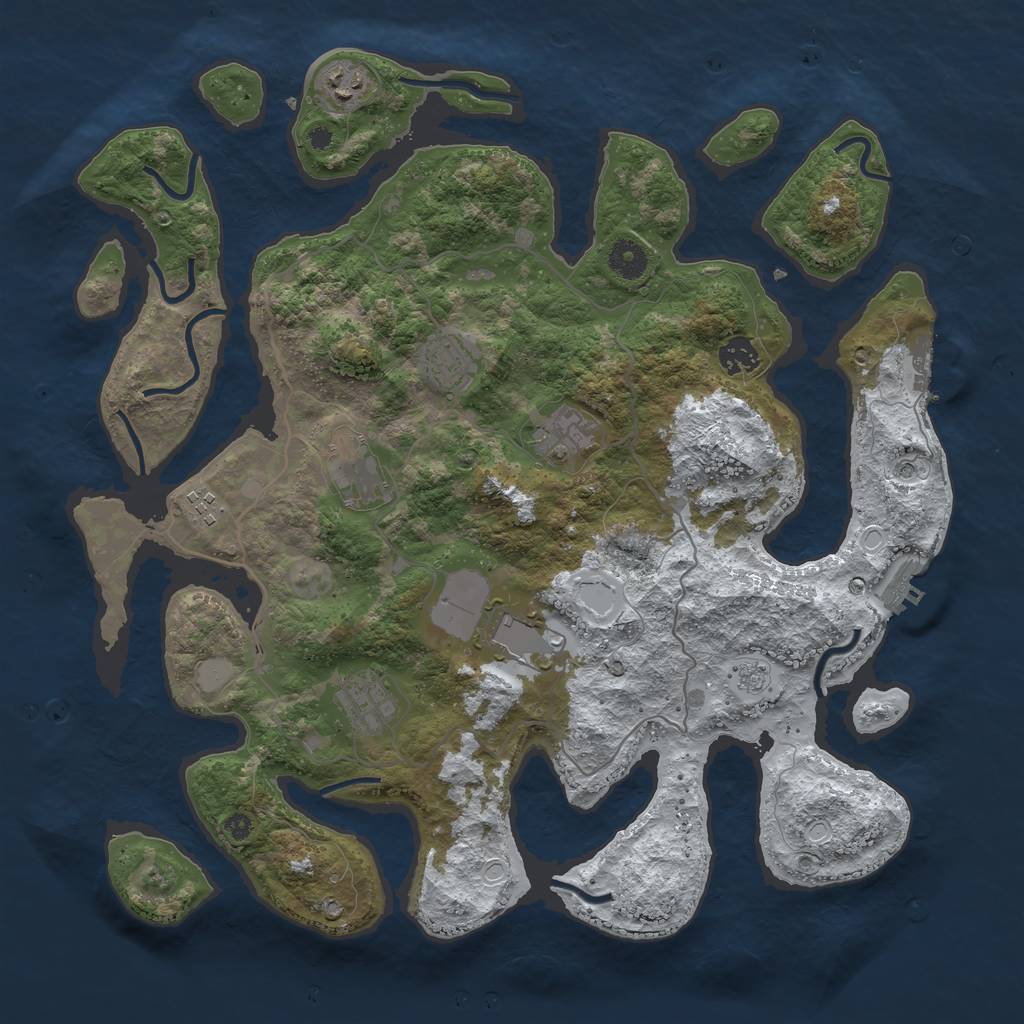 Rust Map: Procedural Map, Size: 4000, Seed: 4967570, 17 Monuments