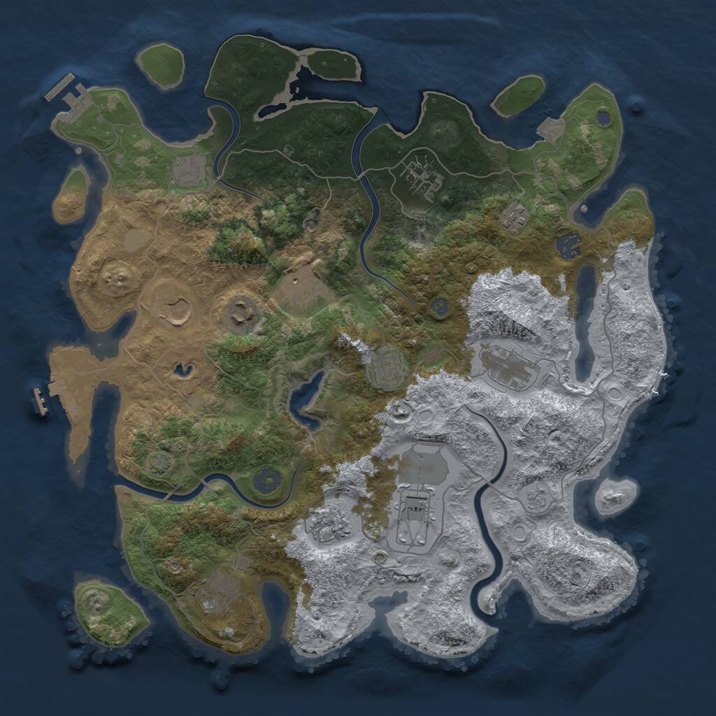 Rust Map: Procedural Map, Size: 4000, Seed: 4967570, 17 Monuments