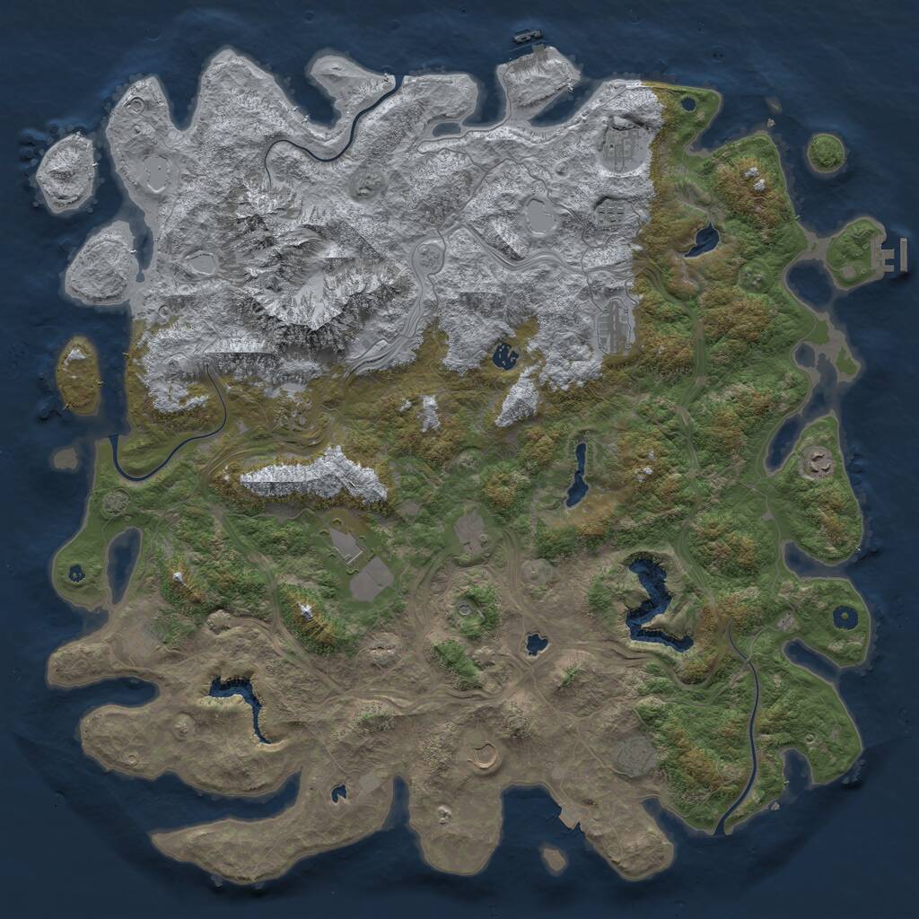 Rust Map: Procedural Map, Size: 5500, Seed: 22, 17 Monuments