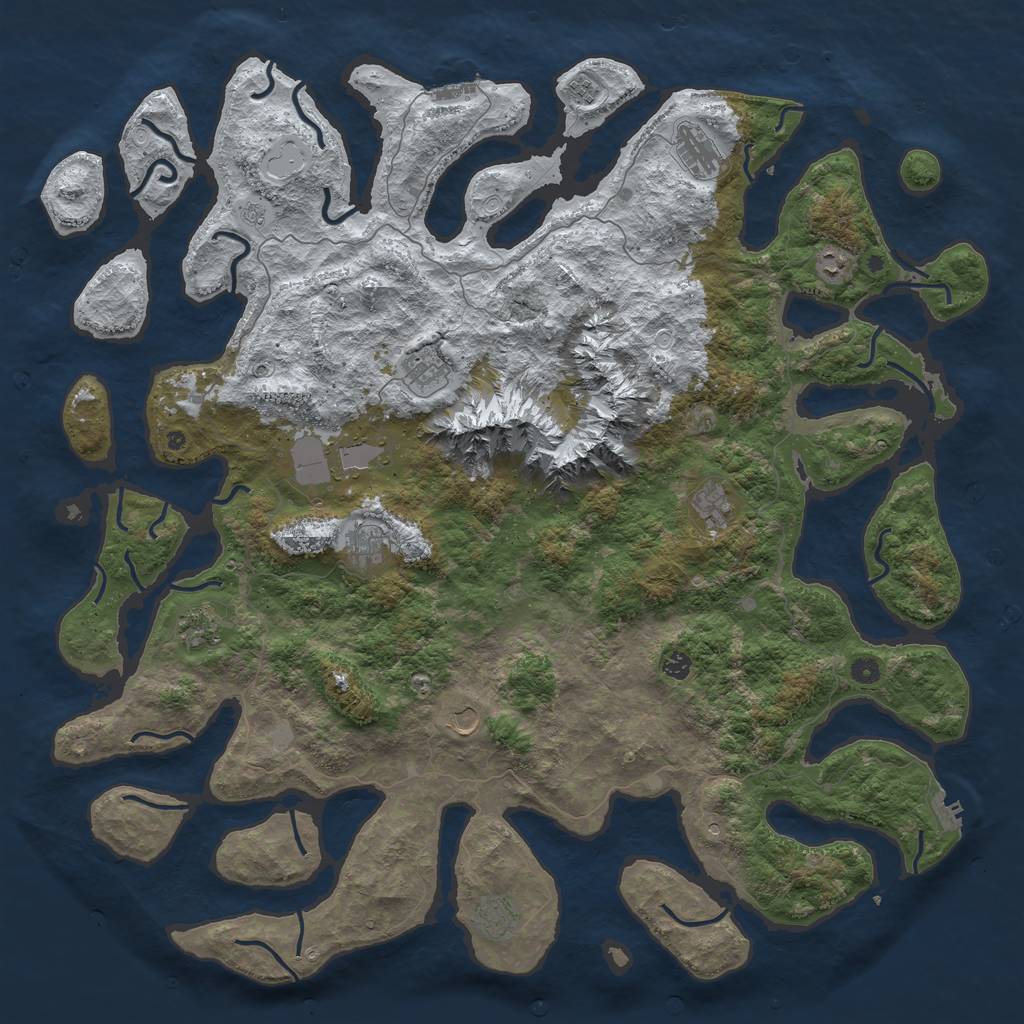 Rust Map: Procedural Map, Size: 5500, Seed: 22, 20 Monuments