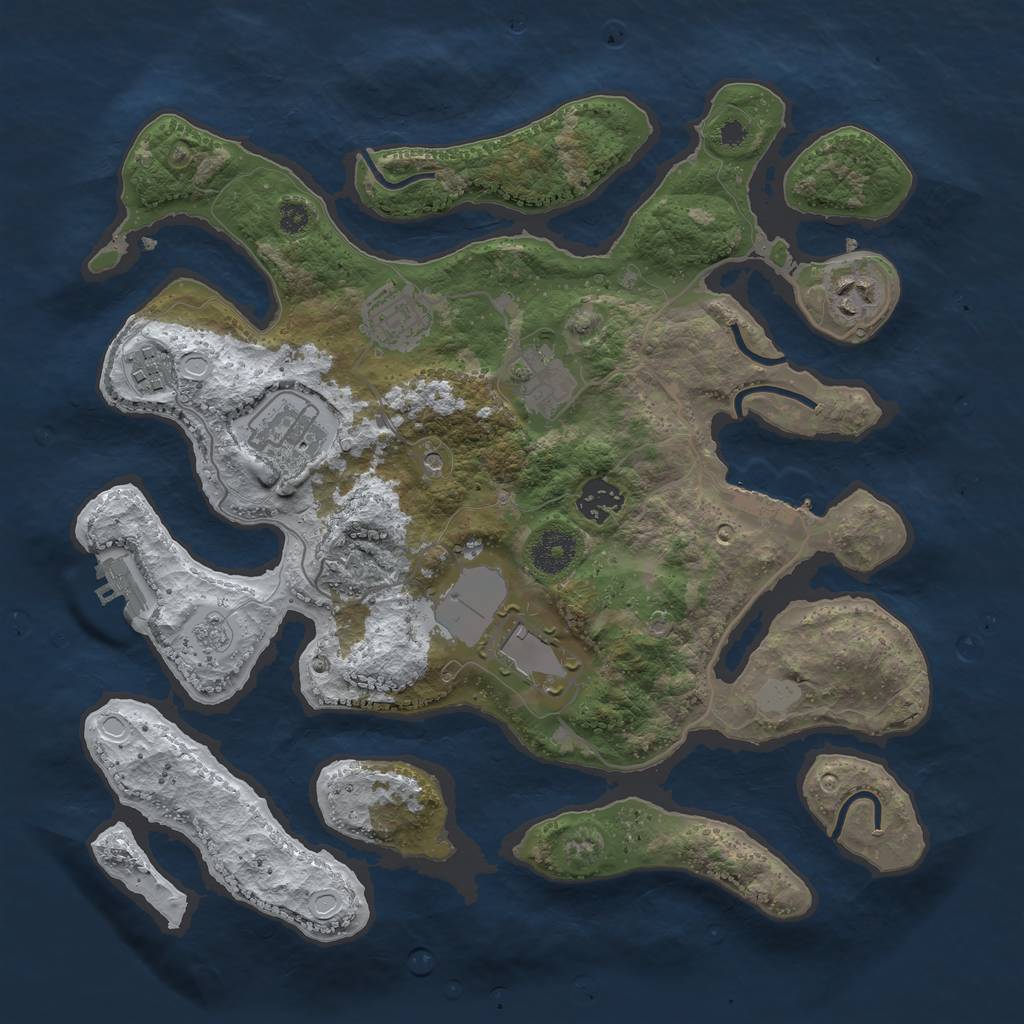 Rust Map: Procedural Map, Size: 3500, Seed: 4756554, 16 Monuments