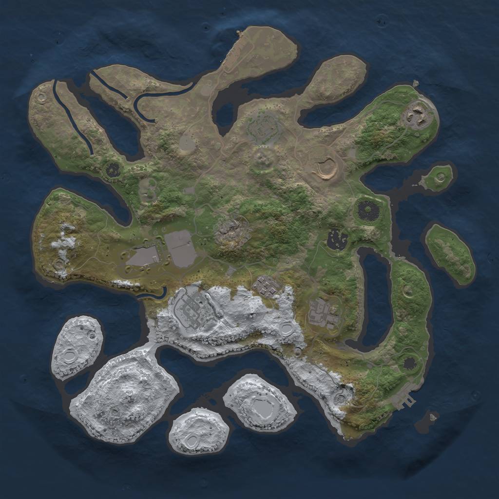 Rust Map: Procedural Map, Size: 3500, Seed: 1006190, 16 Monuments