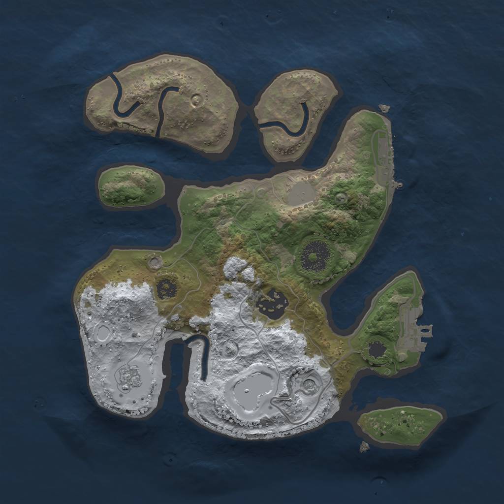 Rust Map: Procedural Map, Size: 2500, Seed: 1637726695, 10 Monuments