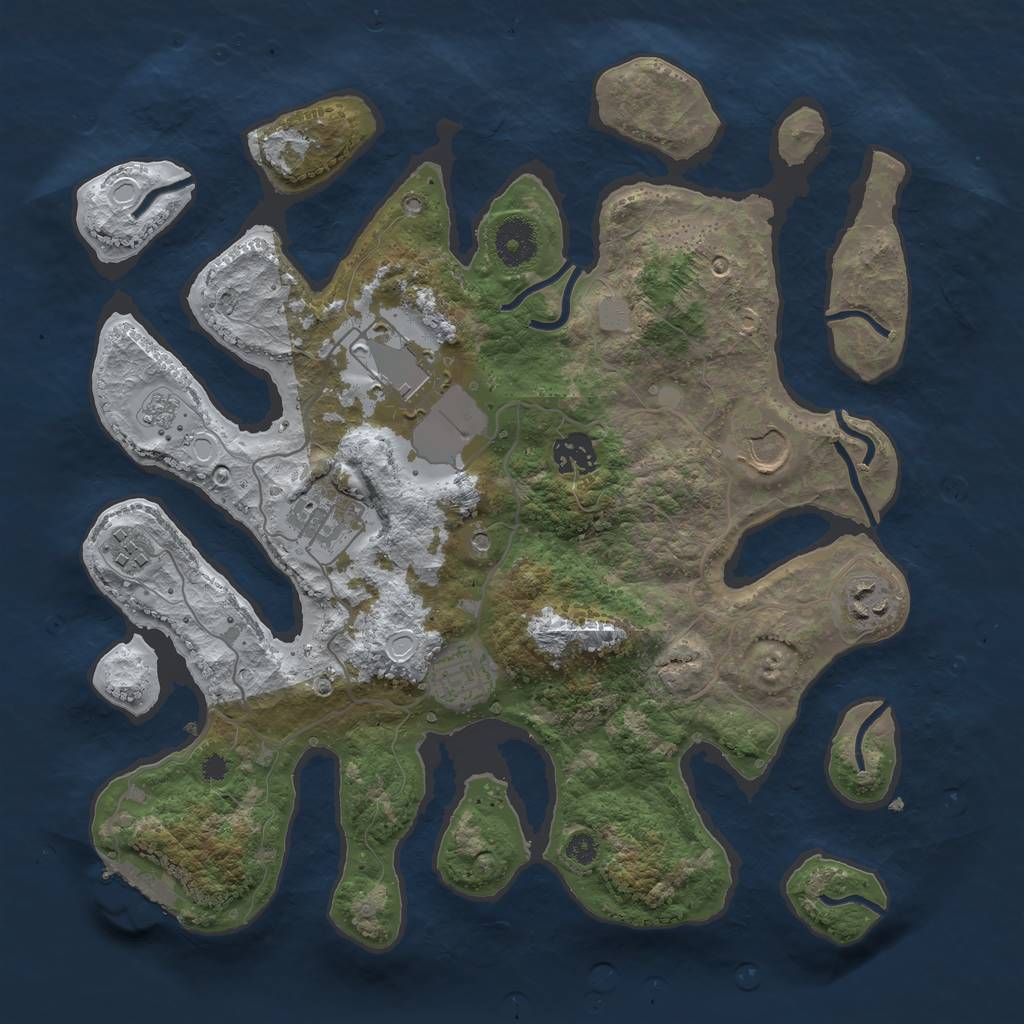 Rust Map: Procedural Map, Size: 3500, Seed: 5443119, 15 Monuments