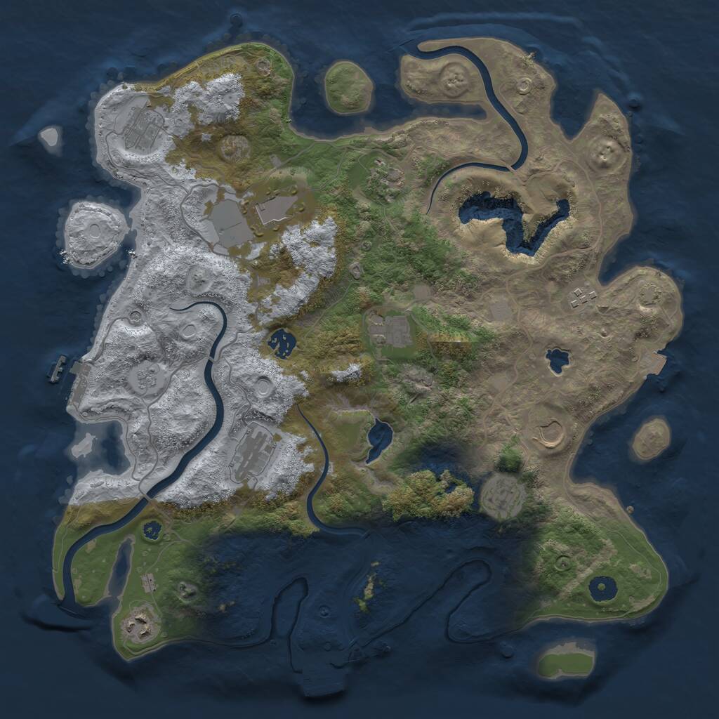 Rust Map: Procedural Map, Size: 4000, Seed: 1314105, 16 Monuments