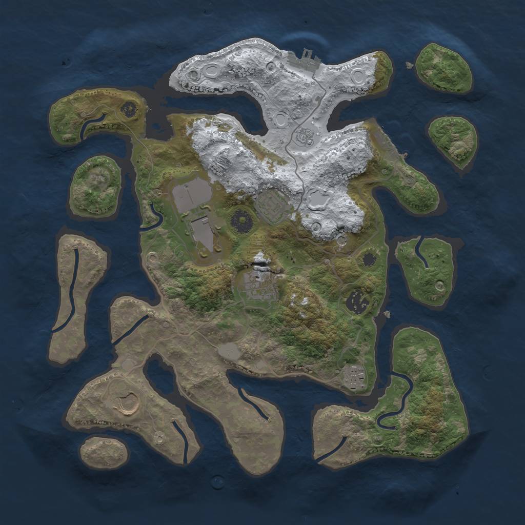 Rust Map: Procedural Map, Size: 3500, Seed: 2771035, 15 Monuments