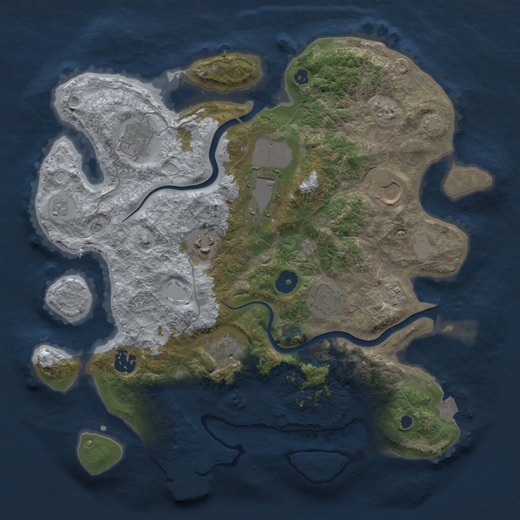 Rust Map: Procedural Map, Size: 3500, Seed: 134398, 13 Monuments