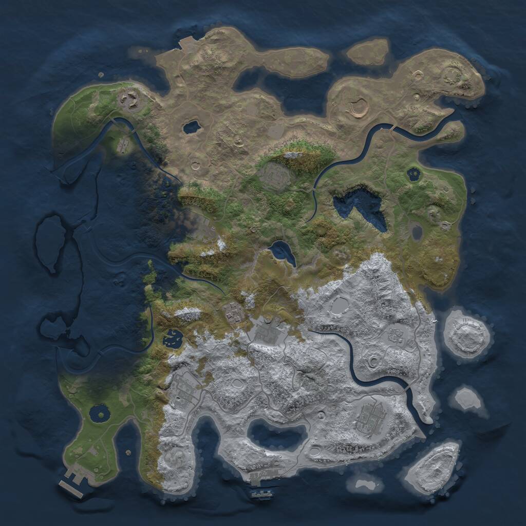 Rust Map: Procedural Map, Size: 4000, Seed: 2532409, 15 Monuments