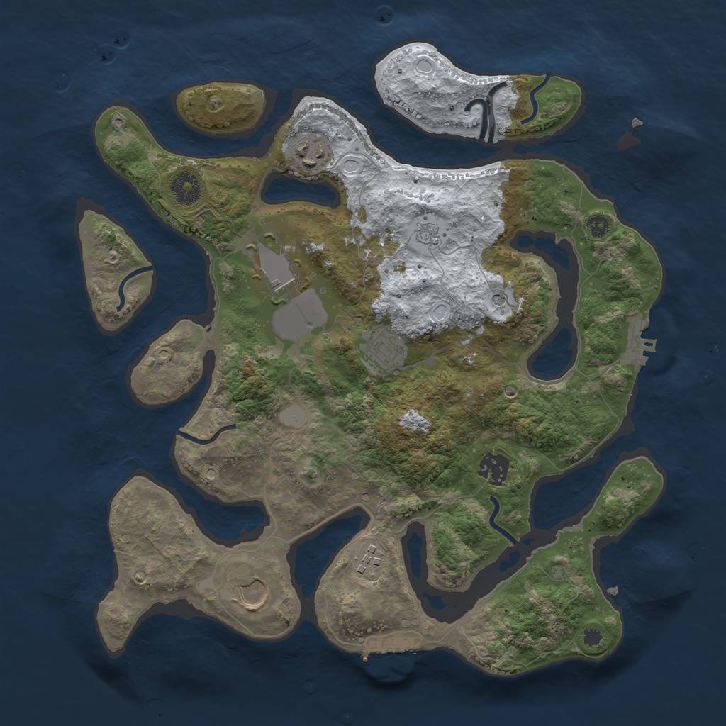Rust Map: Procedural Map, Size: 3500, Seed: 4644637, 15 Monuments