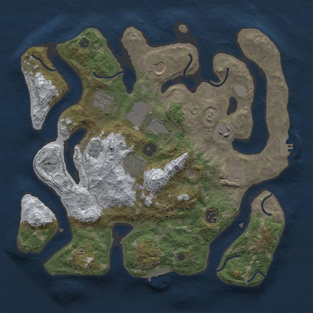 Rust Map: Procedural Map, Size: 3500, Seed: 2245682, 17 Monuments