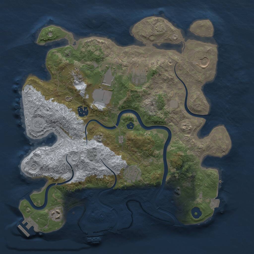Rust Map: Procedural Map, Size: 3500, Seed: 4265796, 14 Monuments