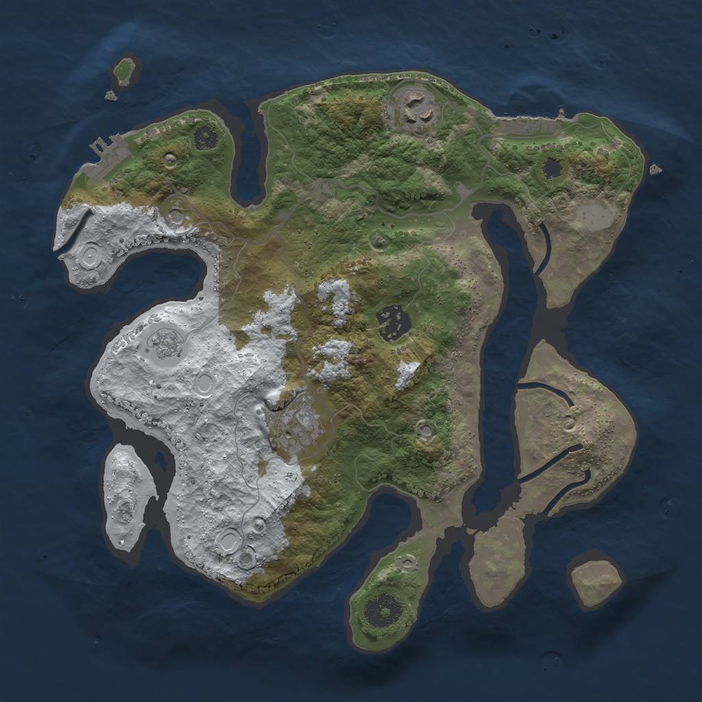 Rust Map: Procedural Map, Size: 3000, Seed: 82544361, 12 Monuments