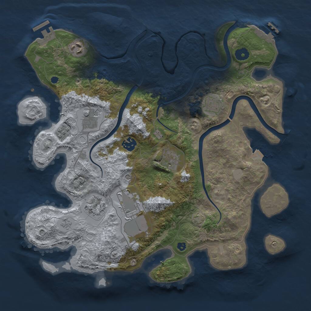 Rust Map: Procedural Map, Size: 3500, Seed: 1251056, 14 Monuments
