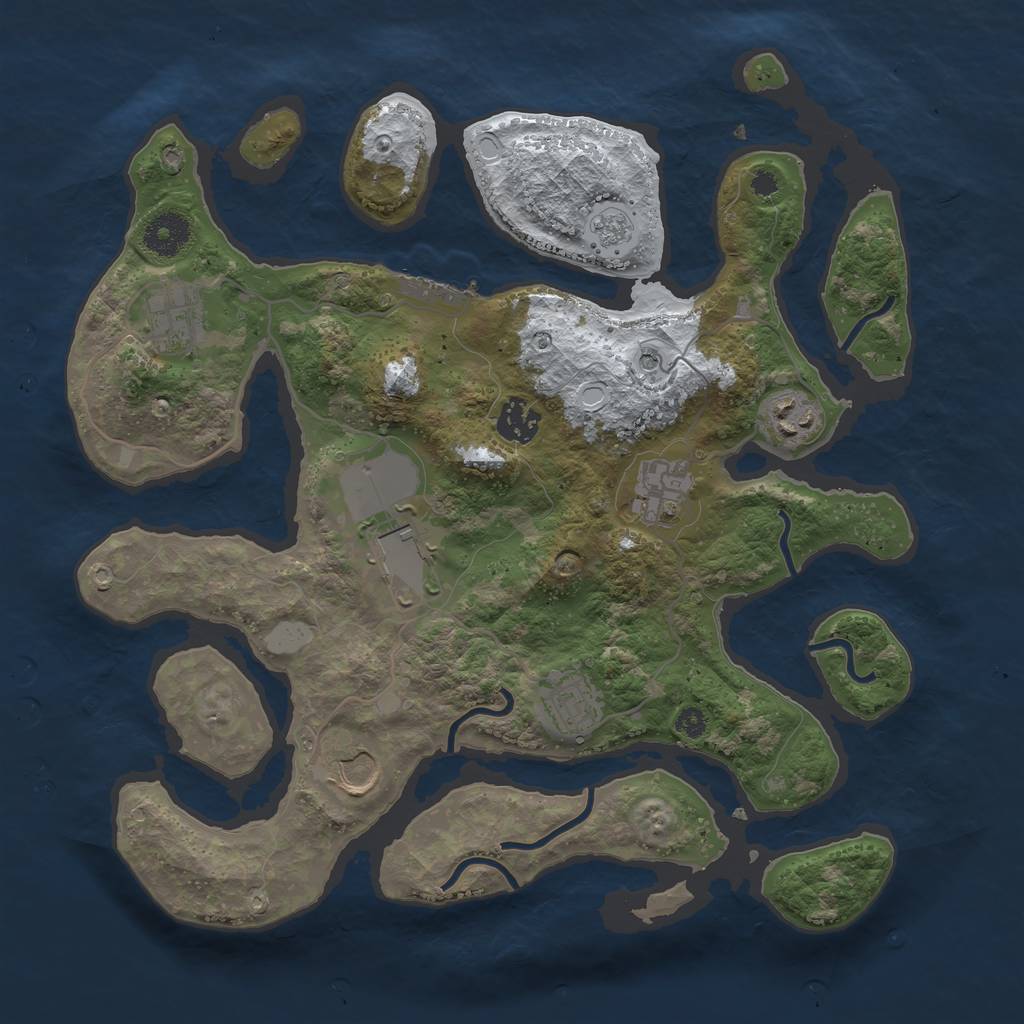 Rust Map: Procedural Map, Size: 3500, Seed: 821056075, 15 Monuments