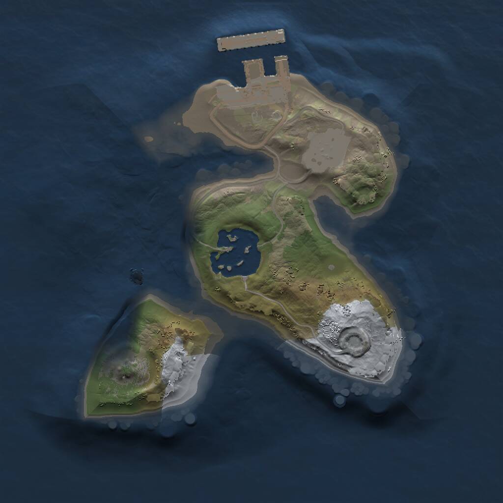 Rust Map: Procedural Map, Size: 1500, Seed: 54, 3 Monuments