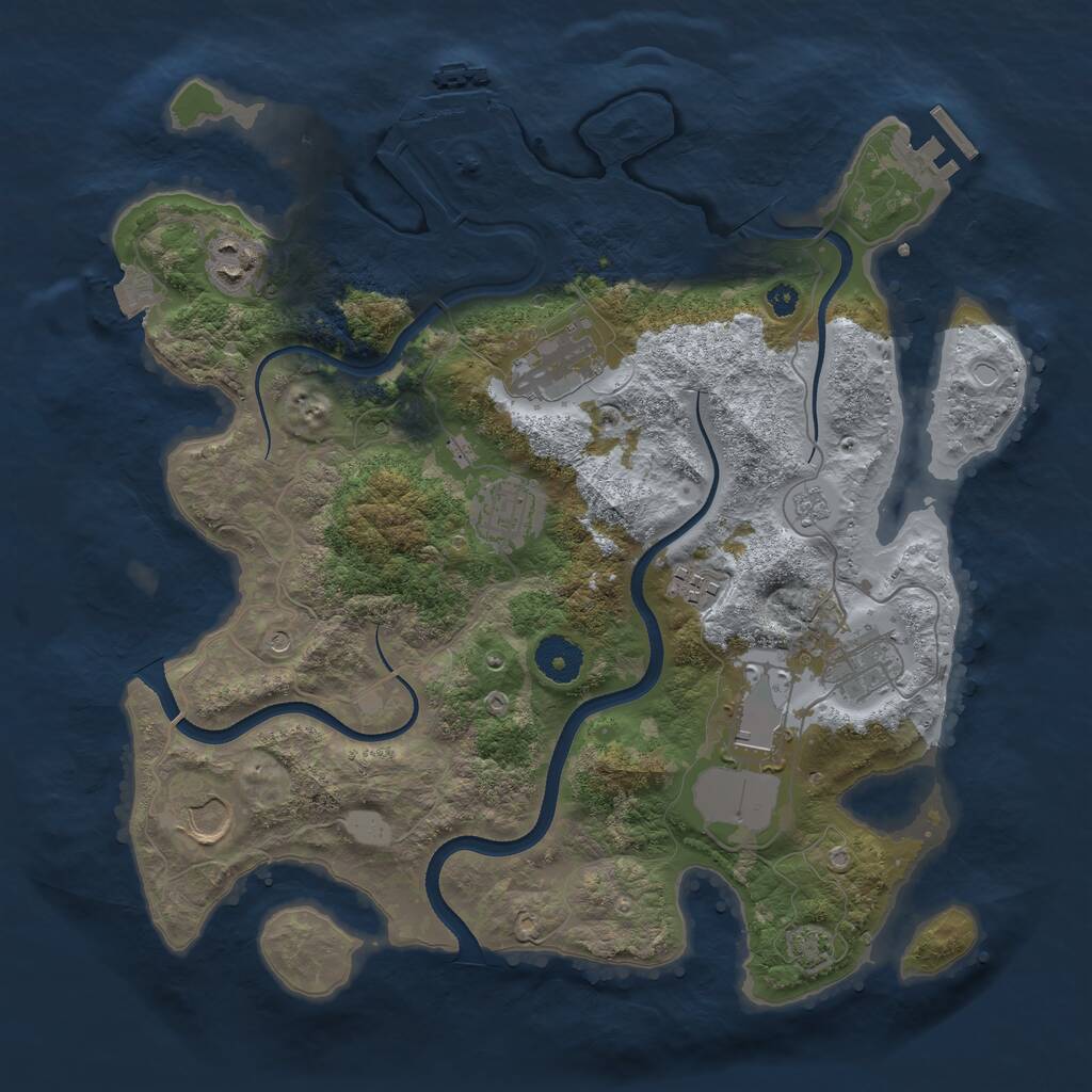 Rust Map: Procedural Map, Size: 3500, Seed: 1236709, 13 Monuments