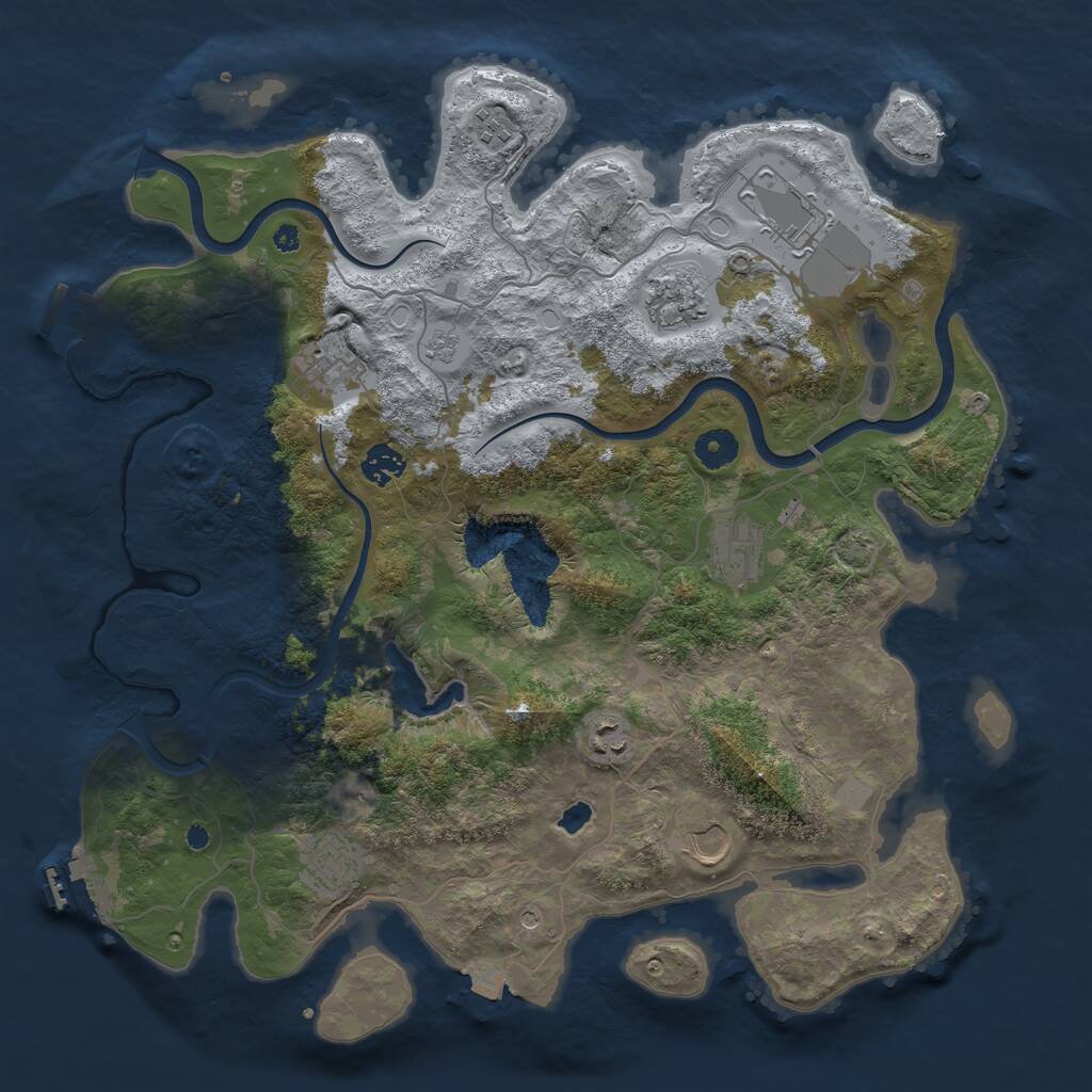Rust Map: Procedural Map, Size: 4000, Seed: 5447018, 15 Monuments