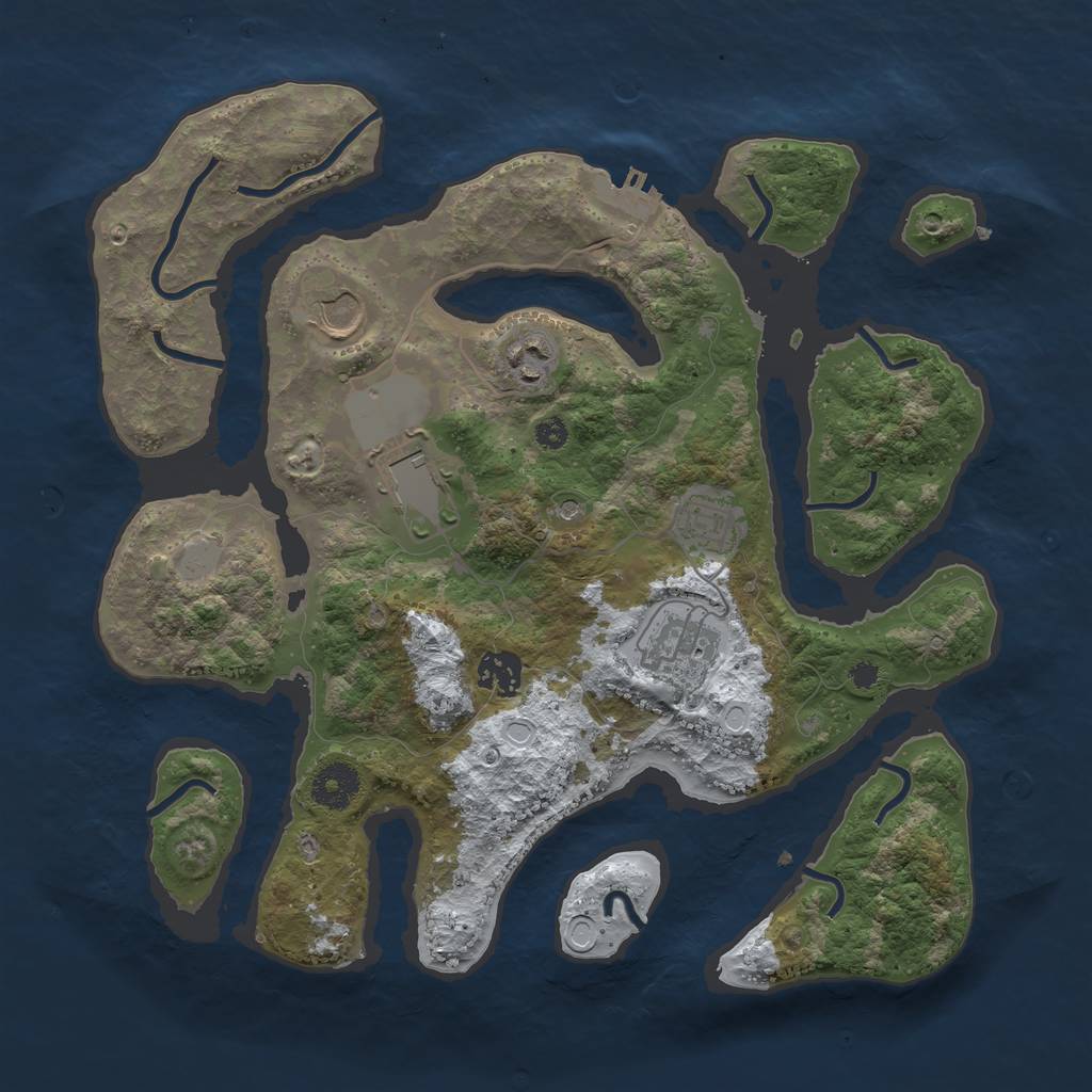 Rust Map: Procedural Map, Size: 3500, Seed: 3036287, 13 Monuments