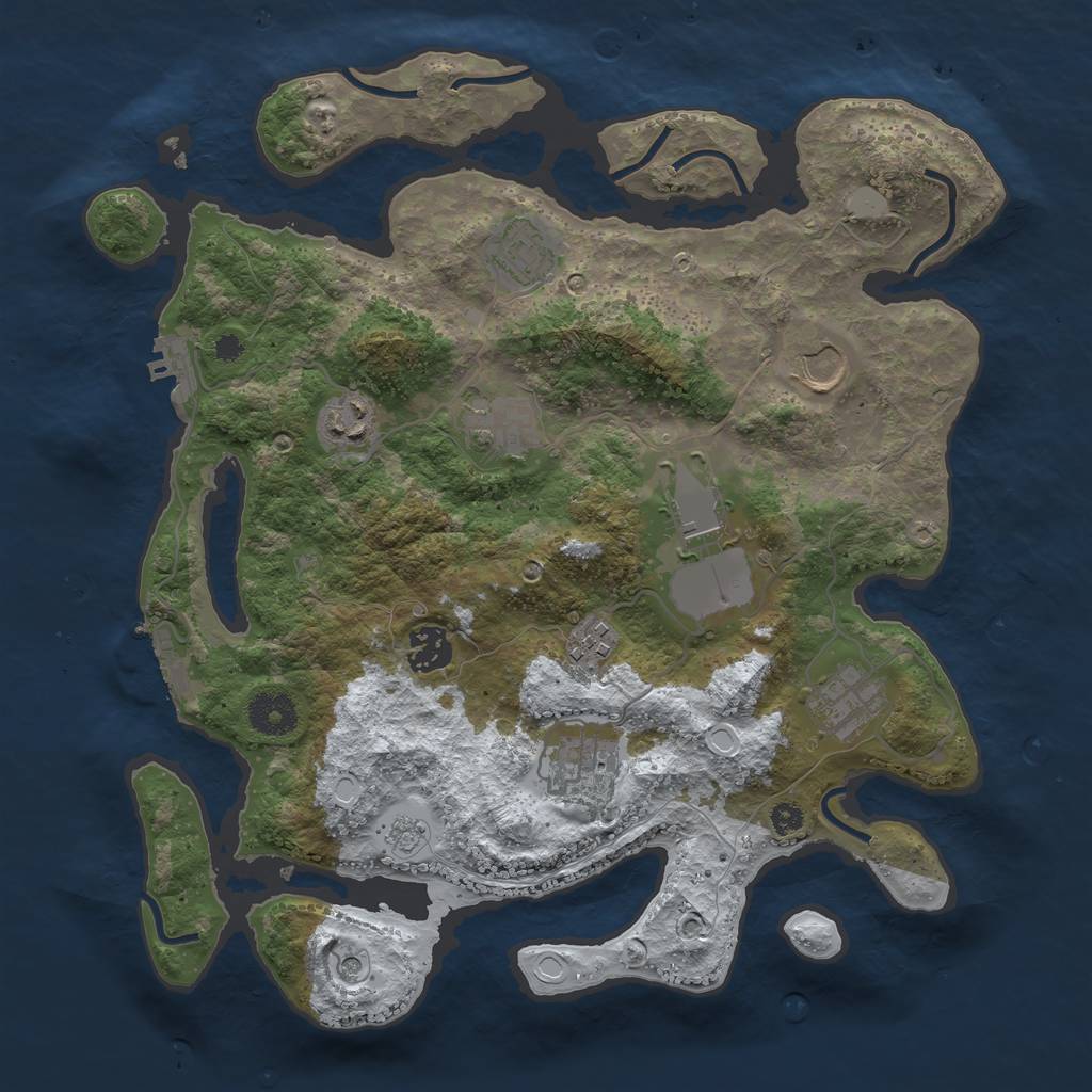 Rust Map: Procedural Map, Size: 3500, Seed: 1104634, 18 Monuments