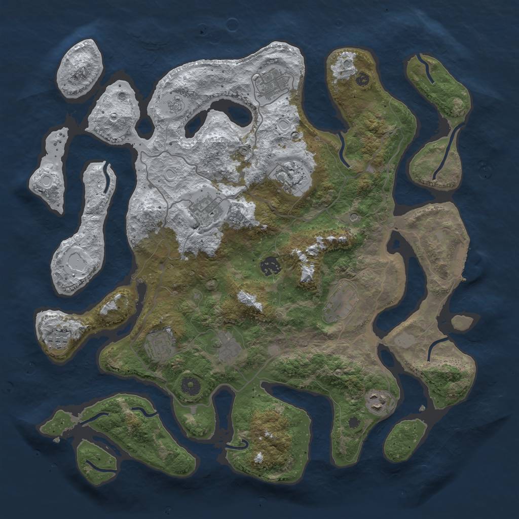 Rust Map: Procedural Map, Size: 4000, Seed: 5594528, 17 Monuments
