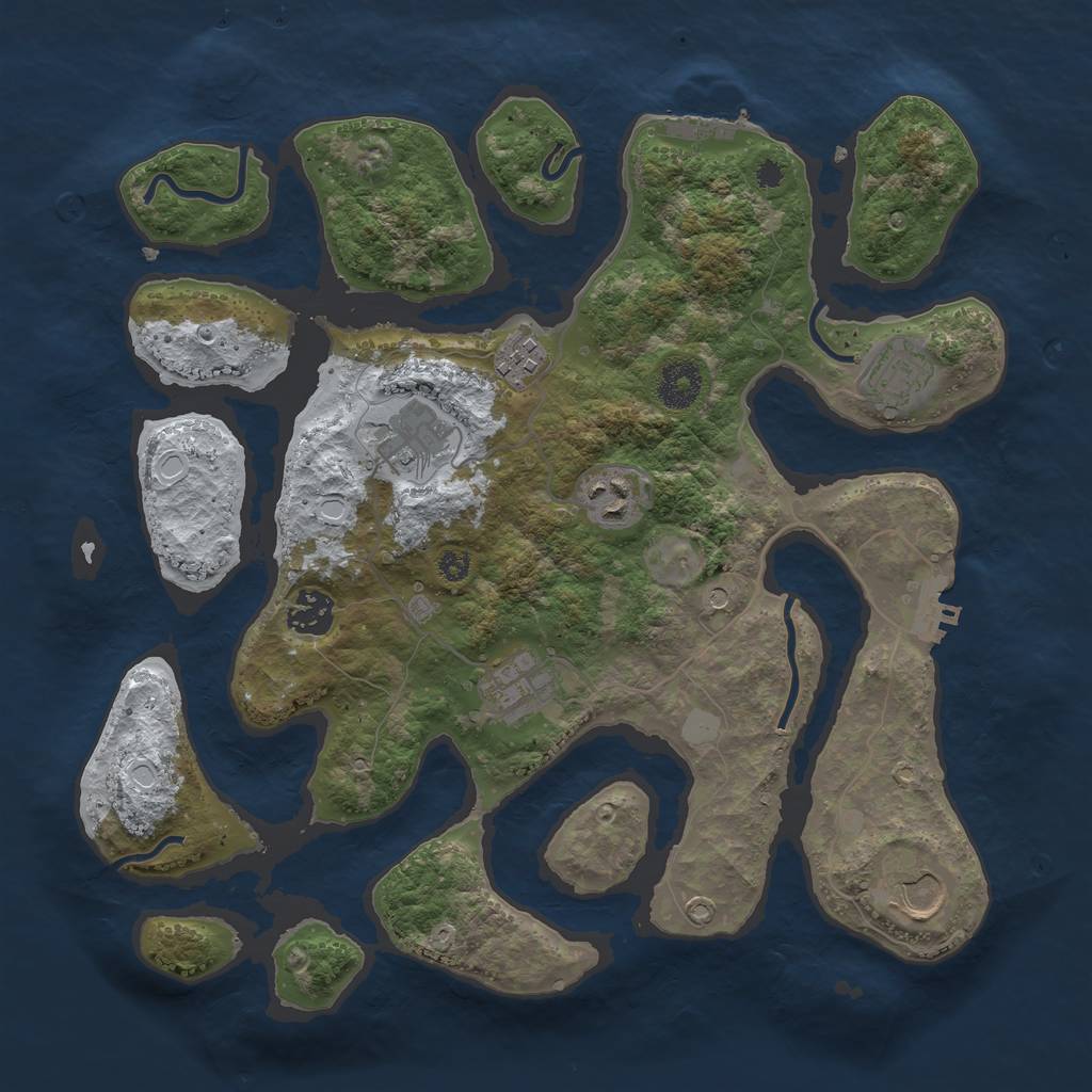 Rust Map: Procedural Map, Size: 3500, Seed: 4512204, 15 Monuments