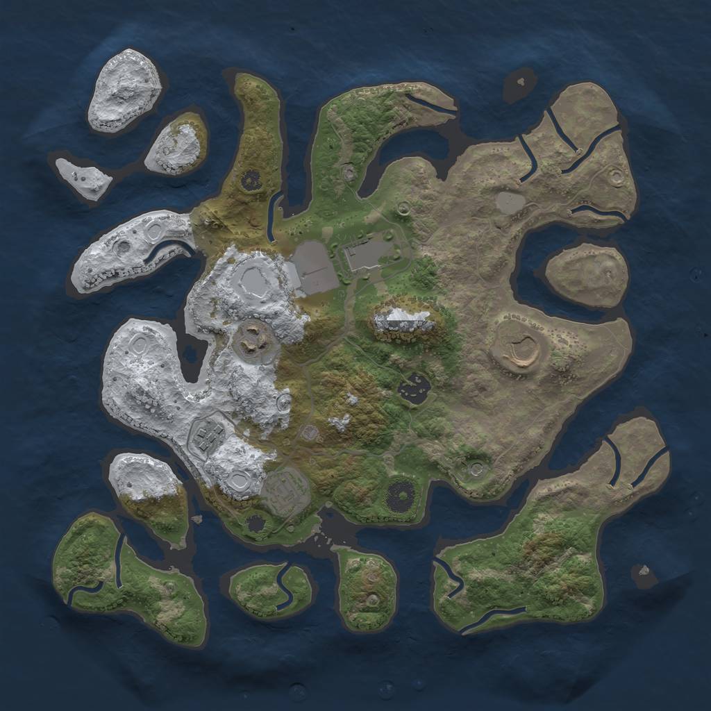 Rust Map: Procedural Map, Size: 3500, Seed: 1606732, 12 Monuments