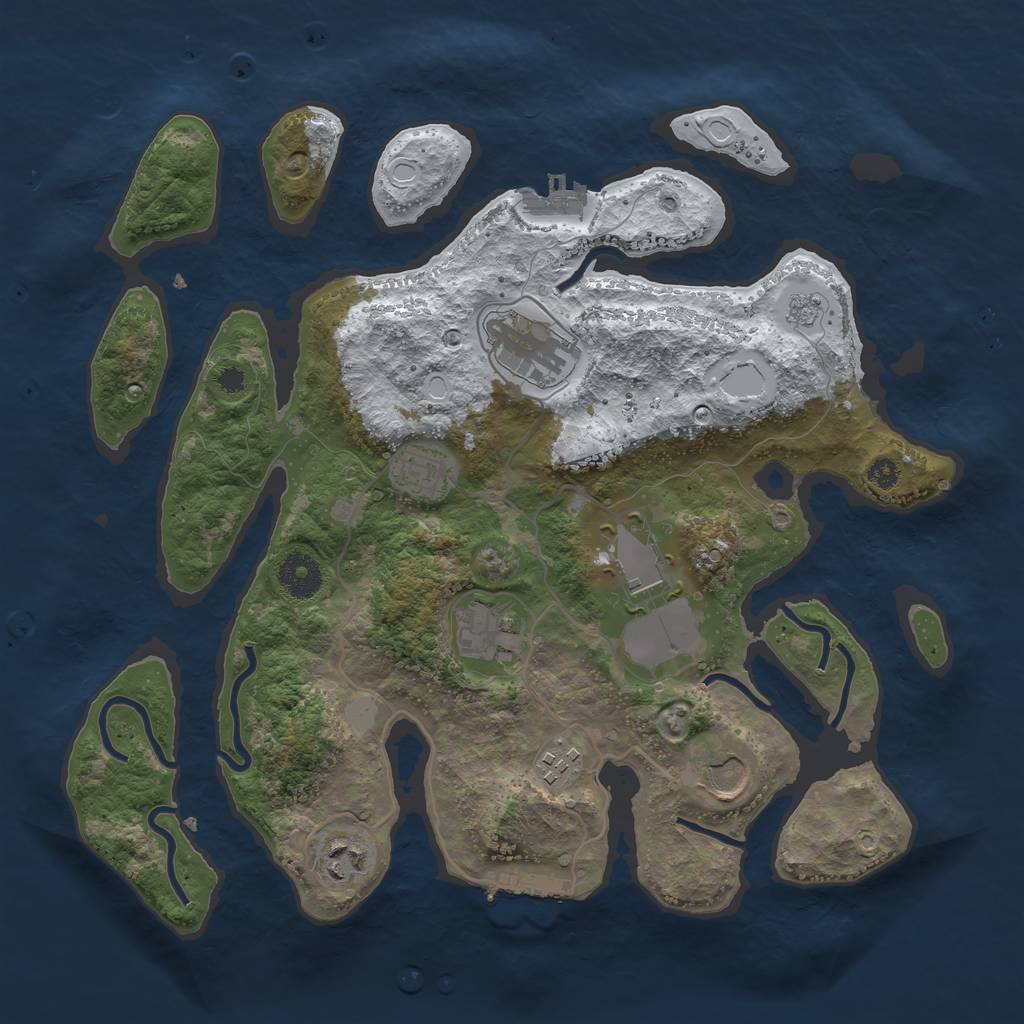Rust Map: Procedural Map, Size: 3500, Seed: 422086, 15 Monuments
