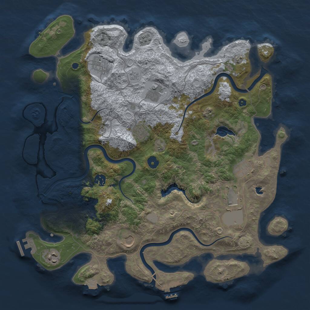Rust Map: Procedural Map, Size: 4000, Seed: 1619612, 15 Monuments