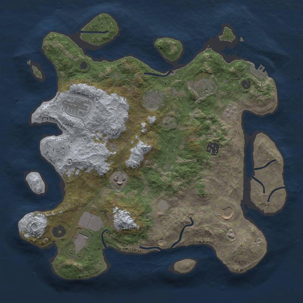 Rust Map: Procedural Map, Size: 3500, Seed: 4975567, 15 Monuments