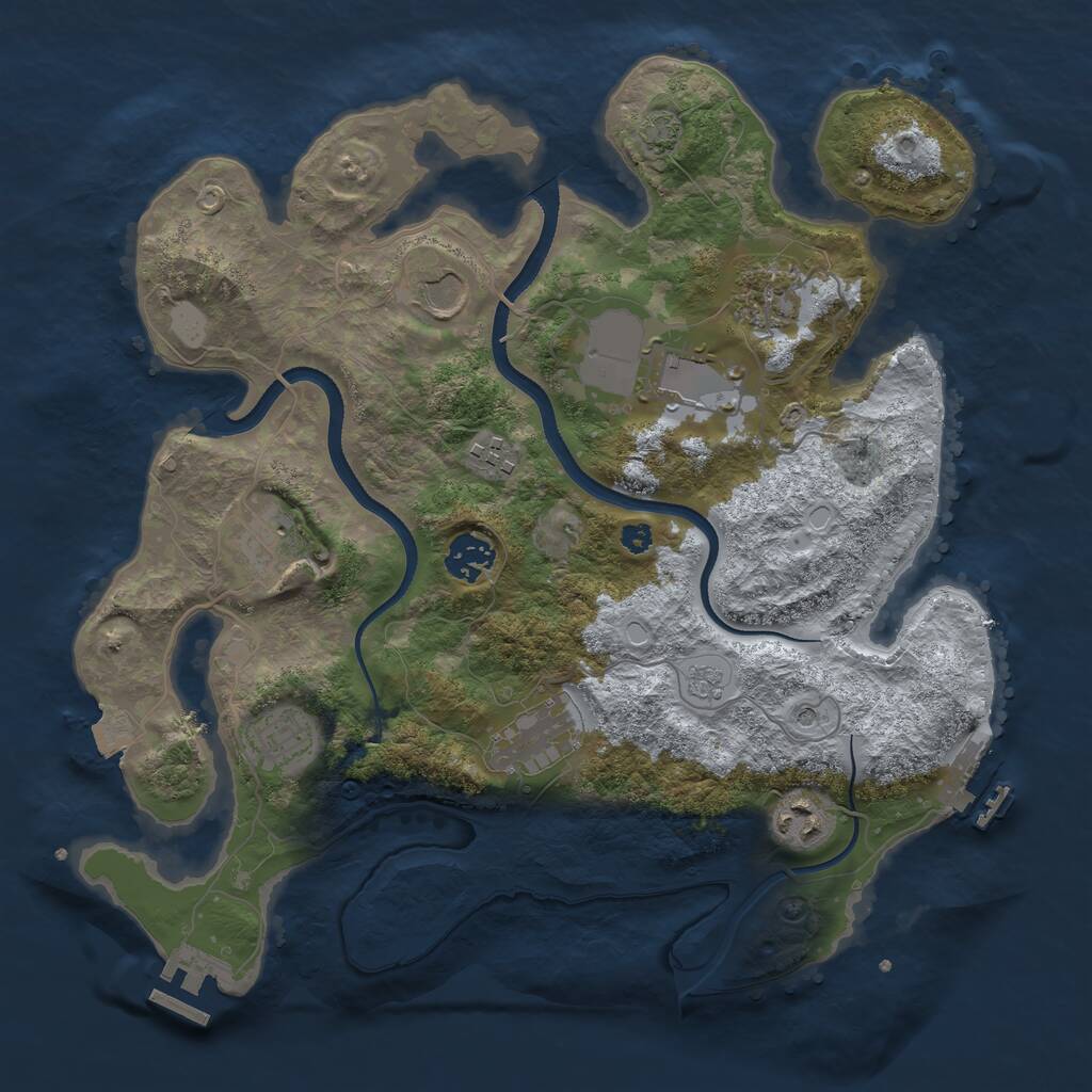 Rust Map: Procedural Map, Size: 3500, Seed: 5196333, 15 Monuments