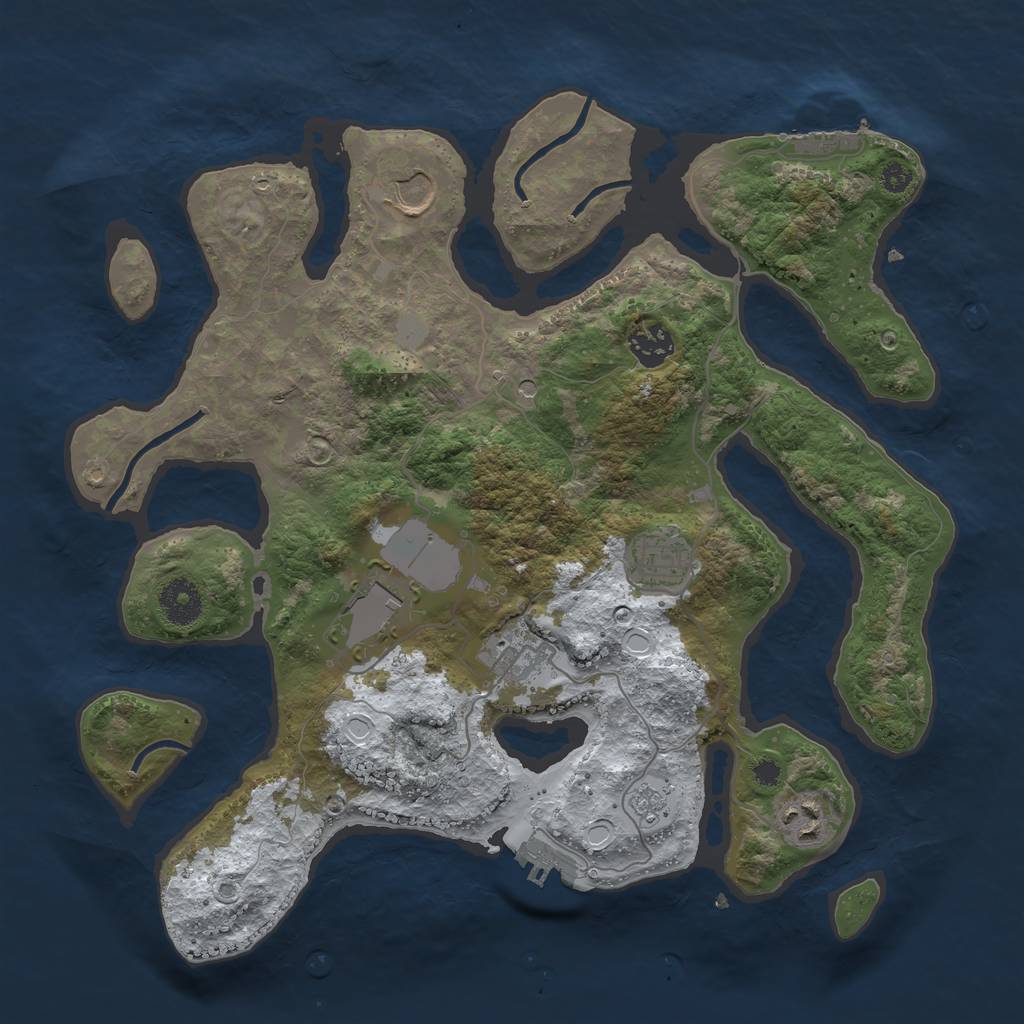 Rust Map: Procedural Map, Size: 3500, Seed: 5154560, 15 Monuments
