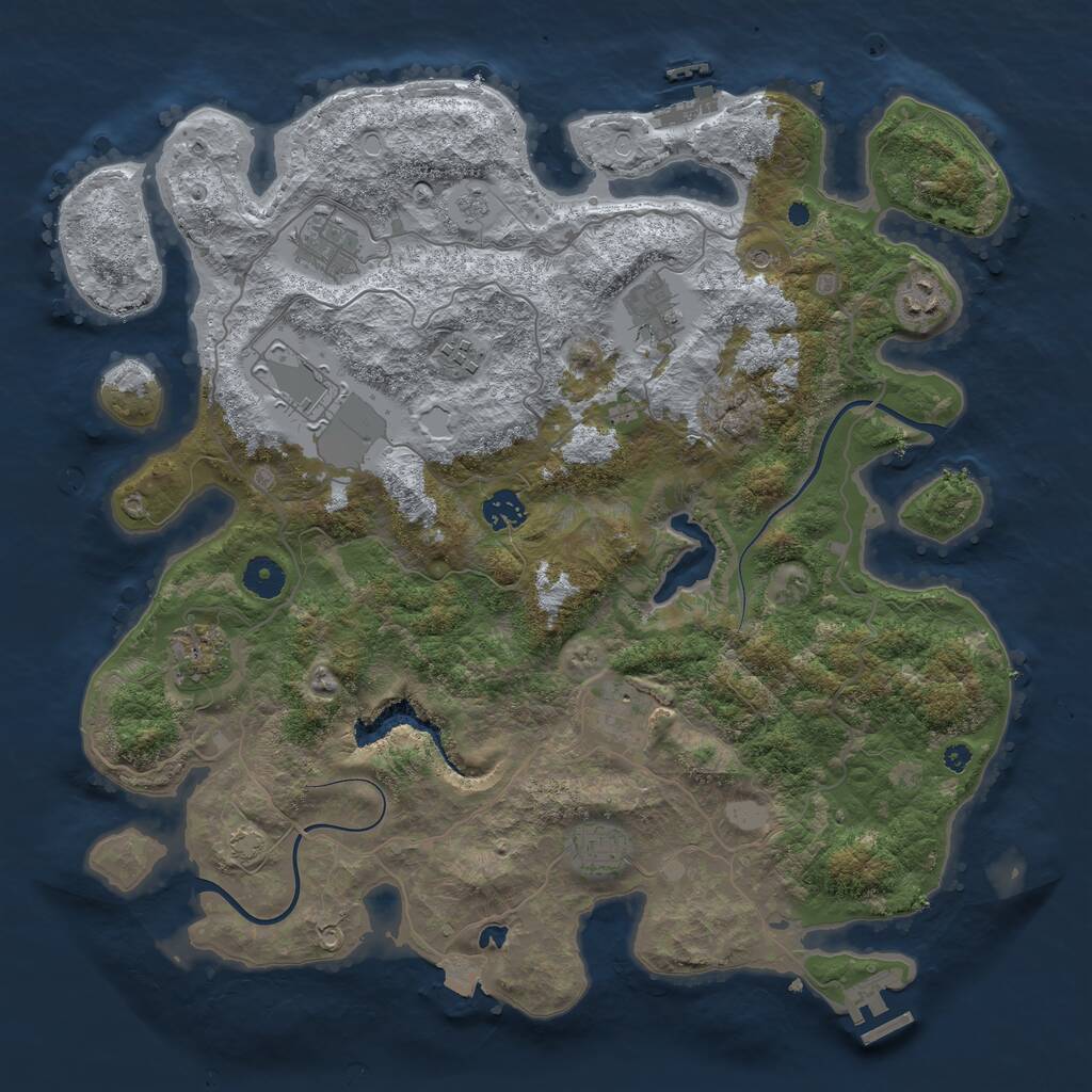Rust Map: Procedural Map, Size: 4000, Seed: 3469720, 15 Monuments